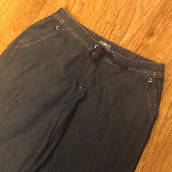 J. Jill Blue Tie Front Denim Trouser Pant Jeans Size 6P (Petite 6) - Picture 4 of 10